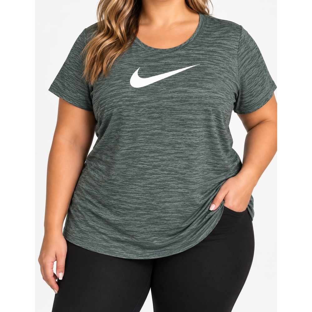 Nike Dri-FIT The Nike Tee Women's 2X Blue Green Heather Athletic T-Shirt